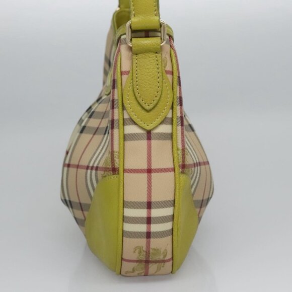 BURBERRY Nova Check Shoulder Bag PVC Leather Beige Auth BD897 - Picture 6 of 16